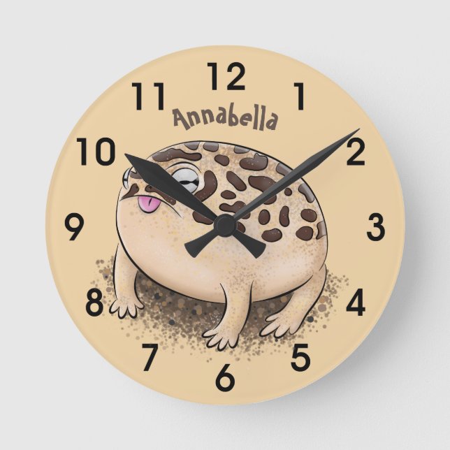 Cartoon-Illustration über den sonnigen Wüstenregen Runde Wanduhr (Vorderseite)