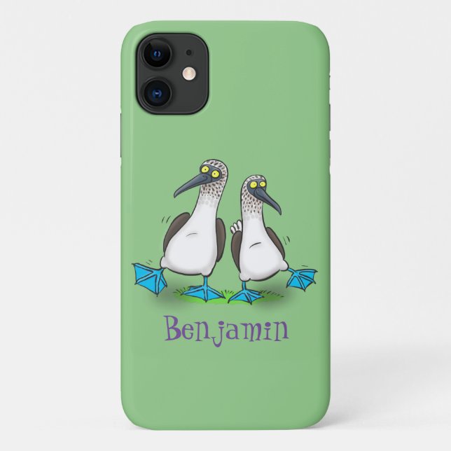 Cartoon-Illustration von bläulich-grünen Boobies Case-Mate iPhone Hülle (Rückseite)