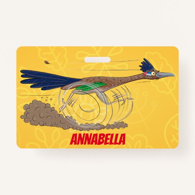 Cartoon-Illustration von Funny Roadrunner Ausweis (Vorderseite)
