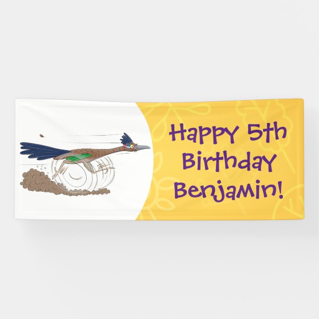 Cartoon-Illustration von Funny Roadrunner Banner (Horizontal)