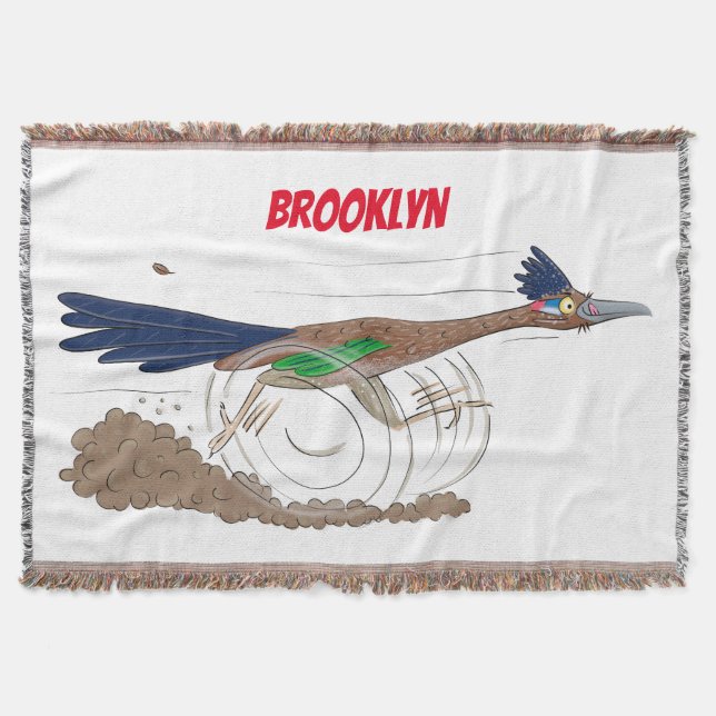 Cartoon-Illustration von Funny Roadrunner Decke (Vorderseite)