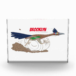 Cartoon-Illustration von Funny Roadrunner Fotoblock