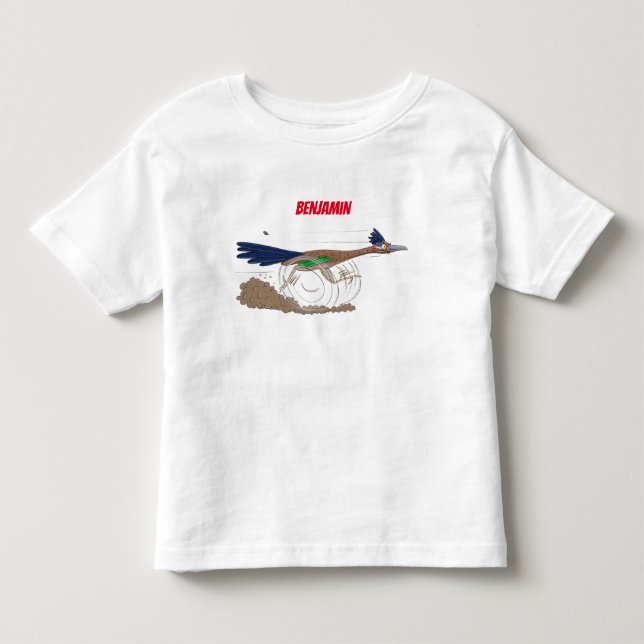 Cartoon-Illustration von Funny Roadrunner Kleinkind T-shirt (Vorderseite)