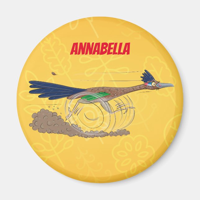 Cartoon-Illustration von Funny Roadrunner Magnet (Vorne)