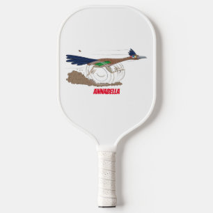 Cartoon-Illustration von Funny Roadrunner Pickleball Schläger
