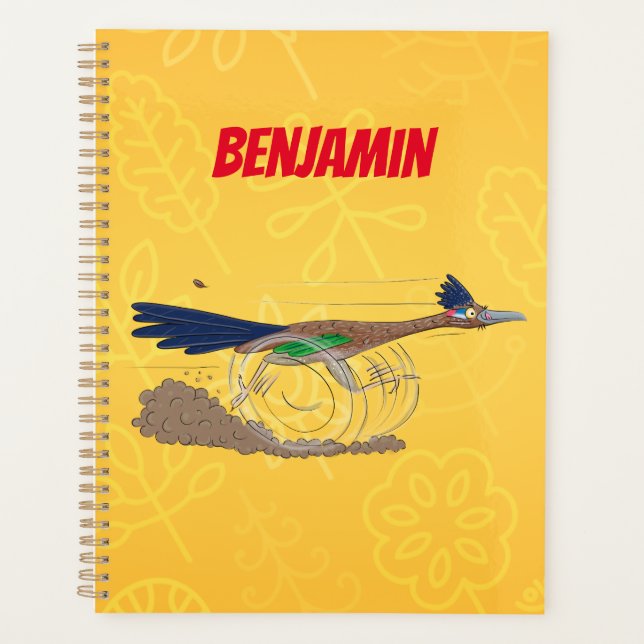 Cartoon-Illustration von Funny Roadrunner Planer (Vorderseite)