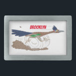 Cartoon-Illustration von Funny Roadrunner Rechteckige Gürtelschnalle<br><div class="desc">Dieser lustige,  fröhliche Roadrunner-Vogel rennt im Cartoon-Stil auf die Straße.</div>