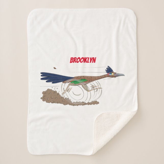 Cartoon-Illustration von Funny Roadrunner Sherpadecke (Vorderseite)