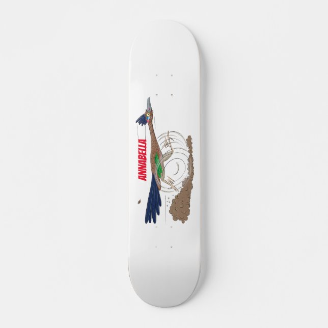 Cartoon-Illustration von Funny Roadrunner Skateboard (Vorne)
