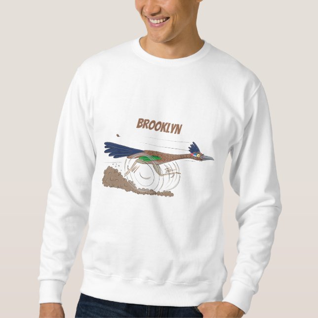 Cartoon-Illustration von Funny Roadrunner Sweatshirt (Vorderseite)