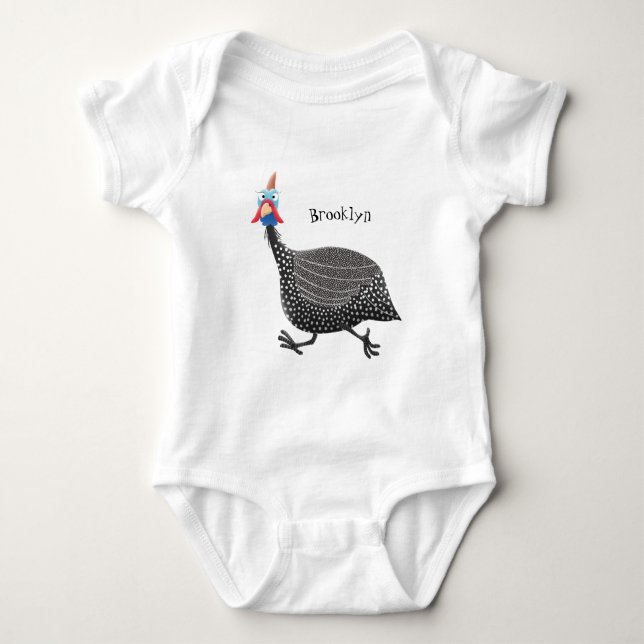 Cartoon-Illustration von guineischen Vögeln Baby Strampler (Vorderseite)