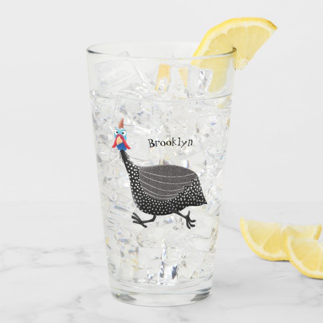 Cartoon-Illustration von guineischen Vögeln Glas (Rückseite Ice)