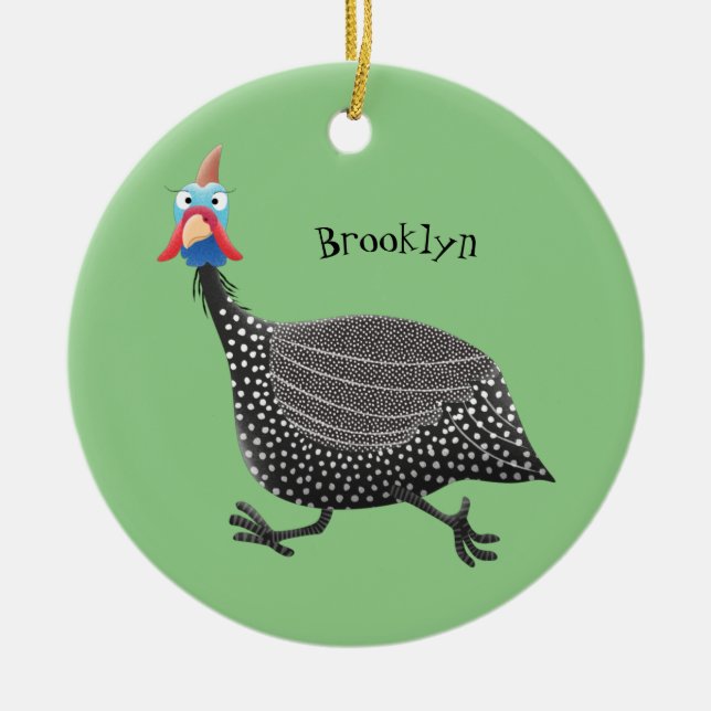 Cartoon-Illustration von guineischen Vögeln Keramik Ornament (Vorne)