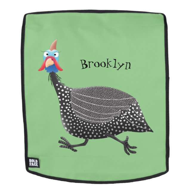 Cartoon-Illustration von guineischen Vögeln Rucksack (Abnehmbare Front)