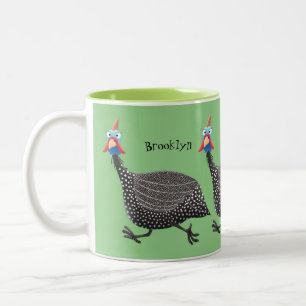 Cartoon-Illustration von guineischen Vögeln Zweifarbige Tasse