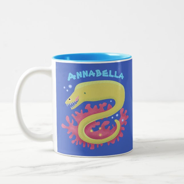 Cartoon-Illustration Zweifarbige Tasse (Links)