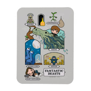 Cartoon in Lebensräumen Magnet