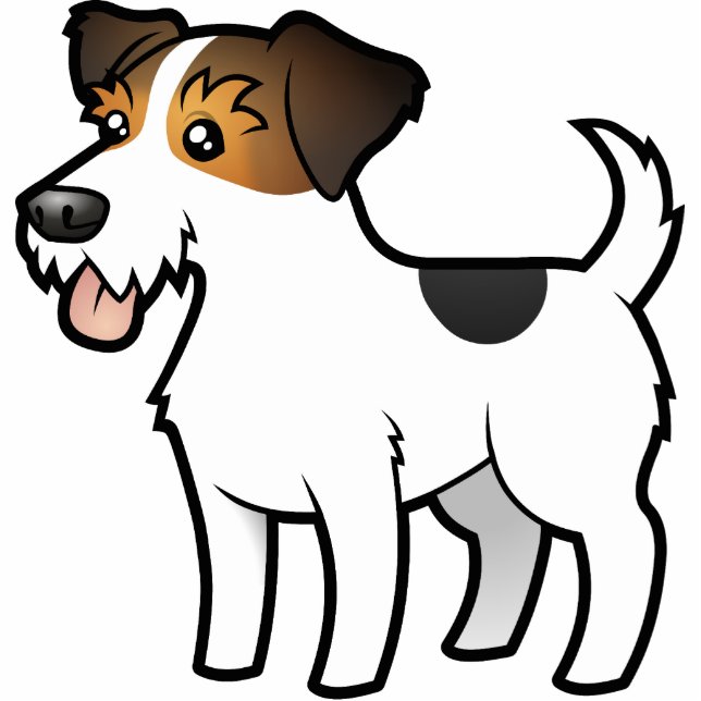 Cartoon-Jack-Russell-Terrier Fotoskulptur Magnet (Vorne)