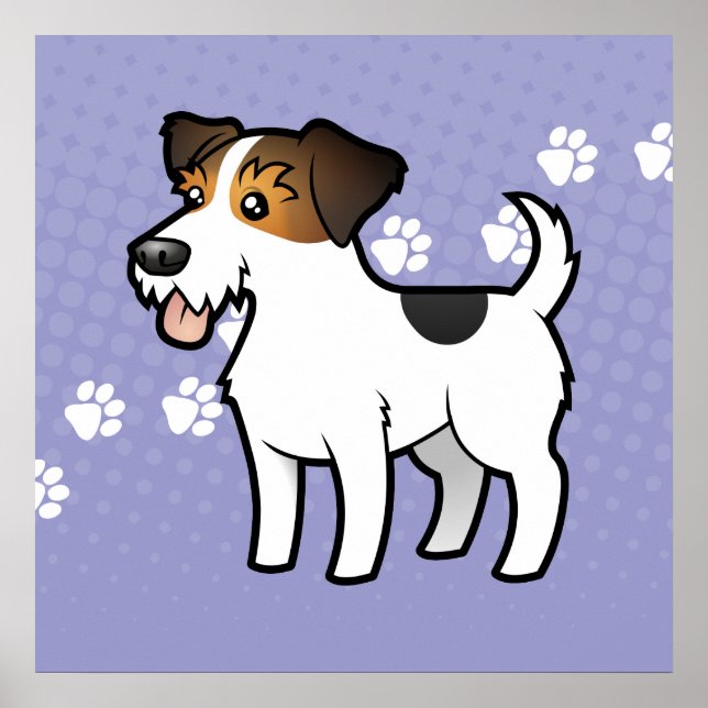 Cartoon Jack Russell Terrier Poster (Vorne)