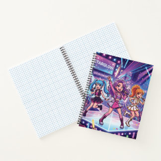 Cartoon JPop Mädchen Gruppe Notizbuch