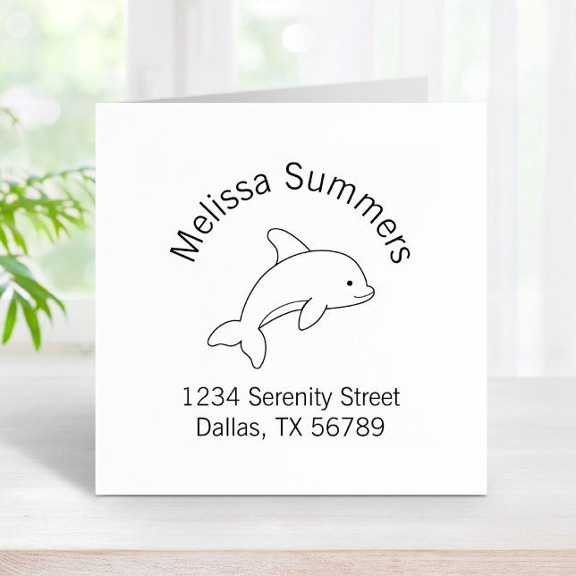Cartoon Jumping Dolphin-Adresse 1w Gummistempel (Von Creator hochgeladen)
