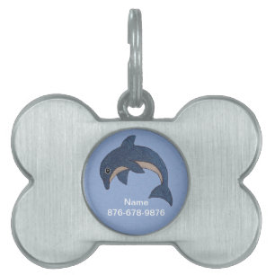Cartoon Jumping Dolphin Dark Blue Swirl Auge Tiermarke