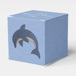 Cartoon Jumping Dolphin Glittery Dunkelblau Weiß Geschenkschachtel