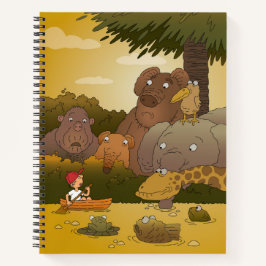 Cartoon Jungle-Tiere Notizbuch