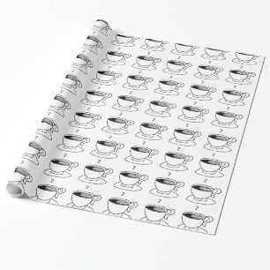 Cartoon Kaffee Cup Demitasse Niedlicher Cartoon Geschenkpapier
