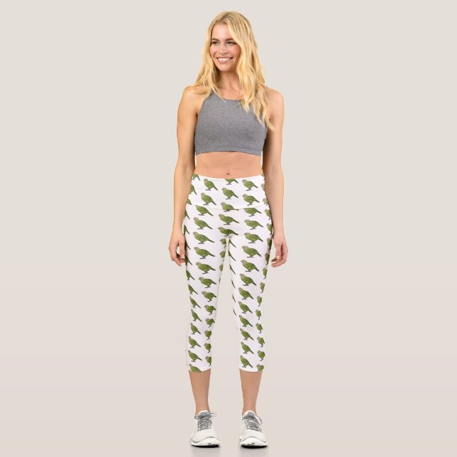 Cartoon Kakapo Capri Leggings (Vorderseite)