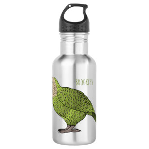 Cartoon Kakapo Edelstahlflasche