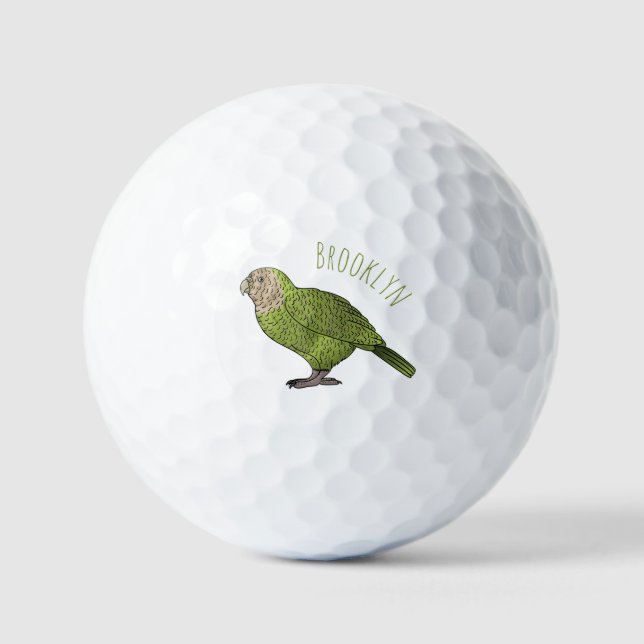 Cartoon Kakapo Golfball (Vorderseite)