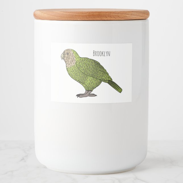 Cartoon Kakapo Lebensmitteletikett (Vorderseite)