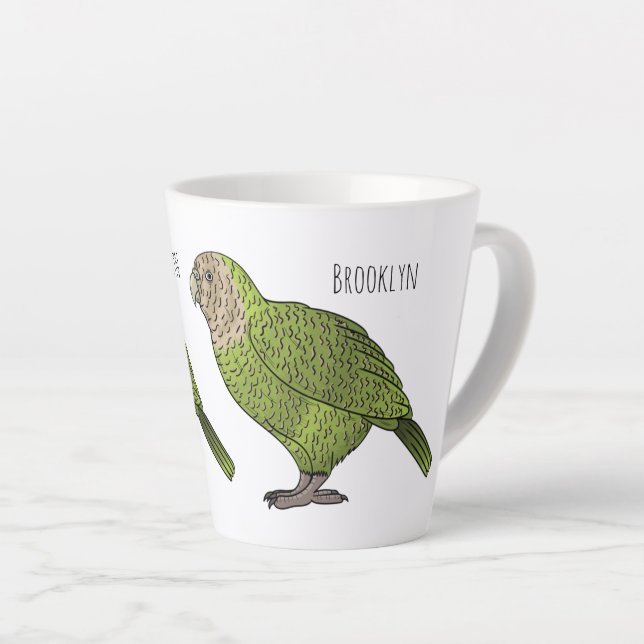 Cartoon Kakapo Milchtasse (Rechte Ecke)