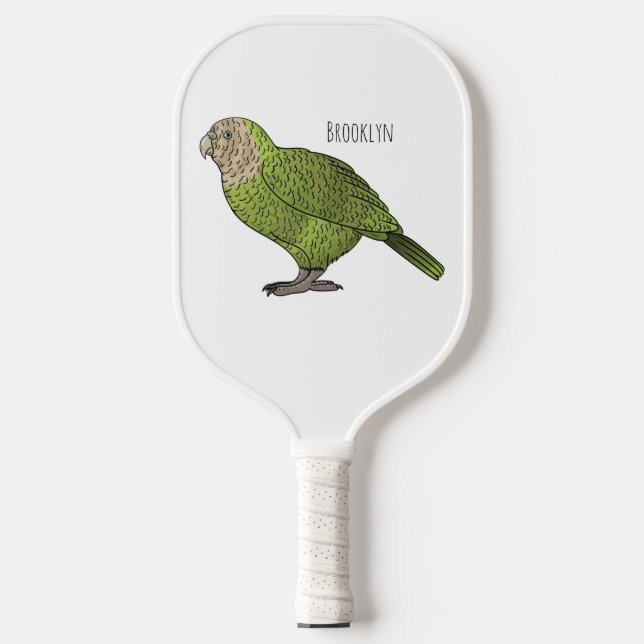 Cartoon Kakapo Pickleball Schläger (Vorderseite)