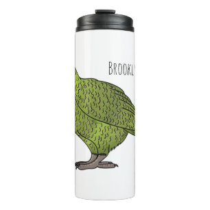 Cartoon Kakapo Thermosbecher