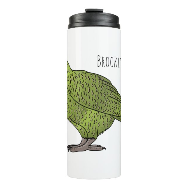 Cartoon Kakapo Thermosbecher (Vorderseite)