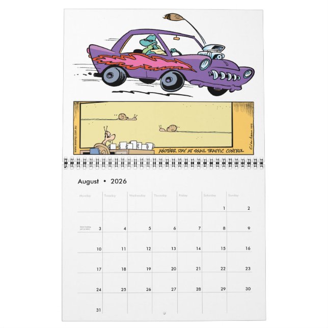 Cartoon-Kalender für Sumpfzeichen Kalender (Aug 2026)