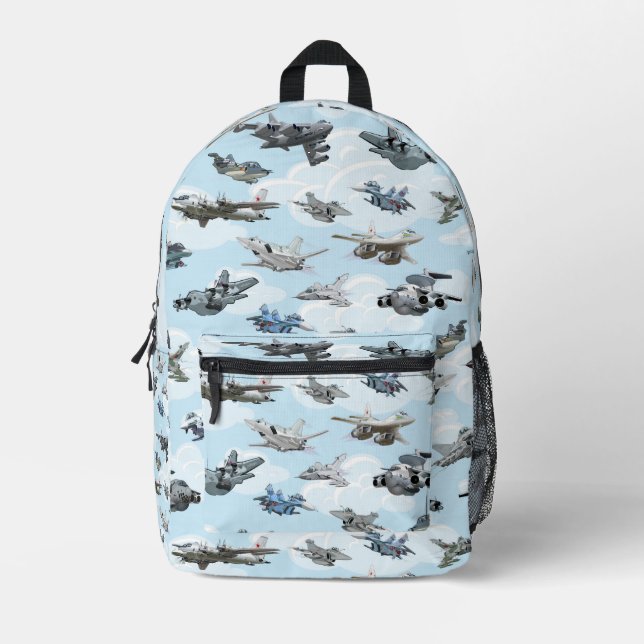 Cartoon-Kampfflugzeuge Bedruckter Rucksack (Vorderseite)