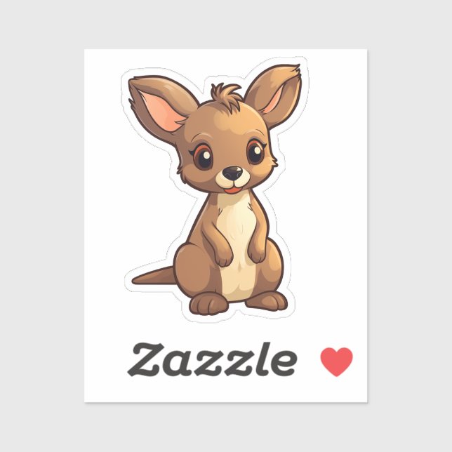 Cartoon Kangaroo Aufkleber (Blatt)