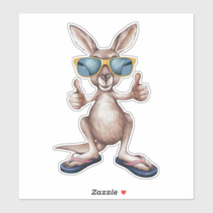 Cartoon Kangaroo Aufkleber