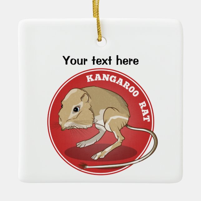 Cartoon Kangaroo Rat Keramikornament (Vorderseite)