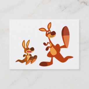Cartoon Kangaroo Vater und Son ACEO/Visitenkarte Telefonnummerkarte