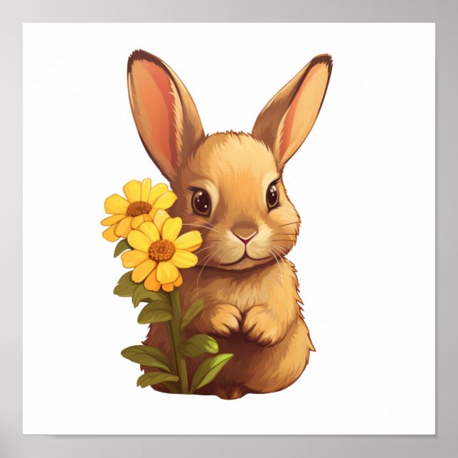 Cartoon-Kaninchen-Abbildung Poster (Vorne)
