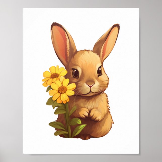 Cartoon-Kaninchen-Abbildung Poster (Vorne)