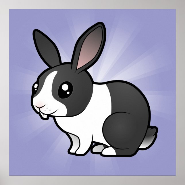 Cartoon Kaninchen (geschmeidiges, geschmeidiges Ha Poster (Vorne)
