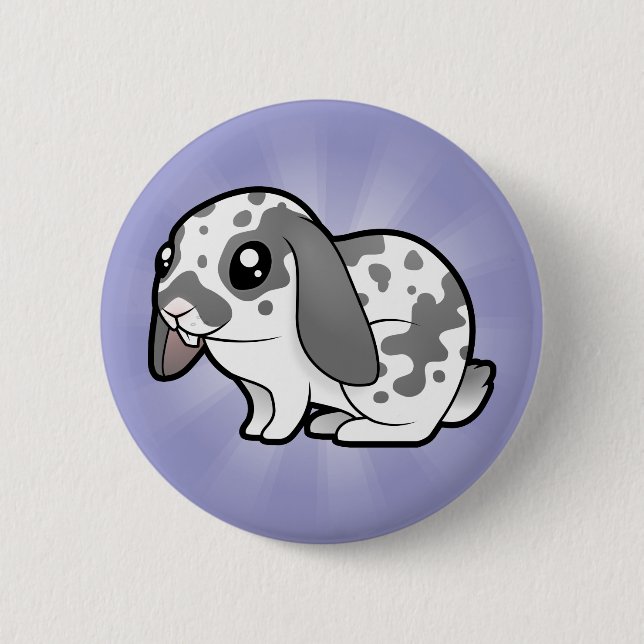 Cartoon-Kaninchen (glattes Haar des schlaffen Button (Vorderseite)