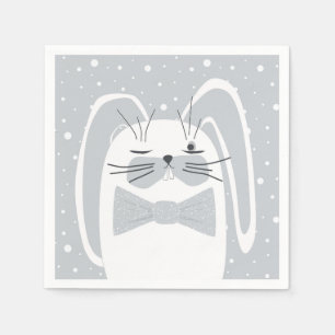 Cartoon Kaninchen, Symbol 2023. Serviette
