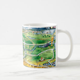 Cartoon-Karte Houstons Texas Kaffeetasse