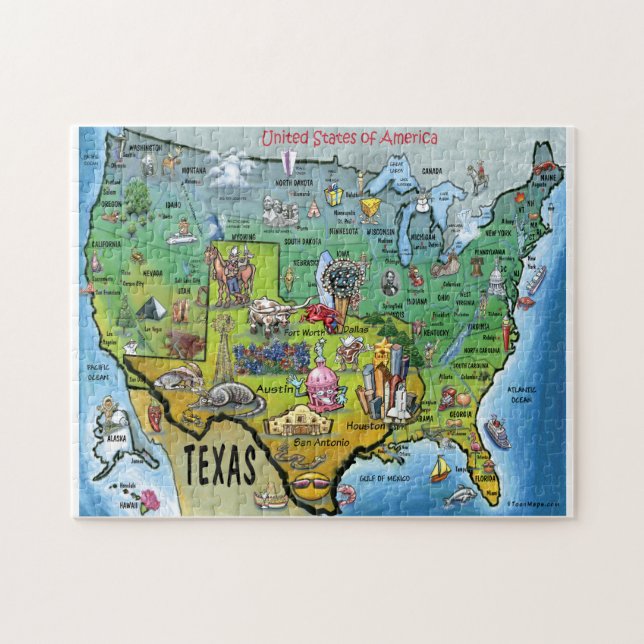 Cartoon-Karte Texas USA (Horizontal)
